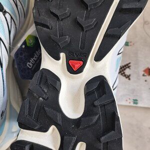 White And Blue Salomon XT-6 Series Running Shoes